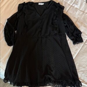Time and Tru Black Textured Dress